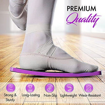 Zenmarkt Turning Board for Dancers, Cheerleaders, Gymnasts, Ice Skaters | Improve Turns, Balance & Stability — Ballet Pirouette Trainer, Figure Skating & Gymnastics Practice Board - color: Purple with Carry Bag