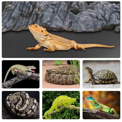 120 Gallon Reptile Terrarium Mat Liner, 96" X 24" Bearded Dragon Tank Accessories, Bearded Dragon Substrate flooring for 4x2x2 Reptile Enclosure, Reptile Bedding Carpet for Gecko,Lizard, Black - size: 24 X 96-inches