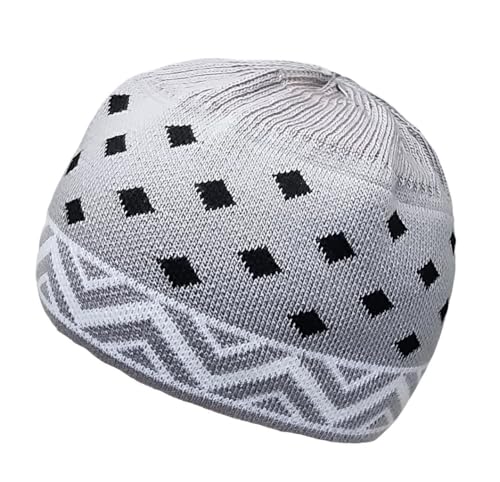 Set 2 PCS Muslim Beanies Kufi Hat for Men AMN-225B Skull Cap Islam Taqiyah Takke Eid Ramadan Gift - color: Color E
