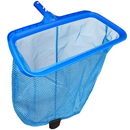 Poolvio Swimming Pool Skimmer Net, Fine Mesh Pool Leaf Rake Net with Double-Layer Deep Bag, Reinforced Frame - Swimming Pool Nets for Cleaning Finest Debris - size: Plastic Double Layer Pool Rake