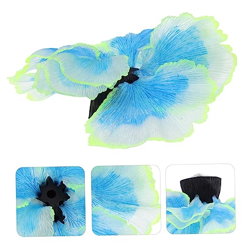 Artificial Aquarium Water Grass Plant Decor for Fish Tank Micro Landscape Aquatic Plant Model Blue Silicone Aquarium Supplies for Natural Lively Underwater Scenery