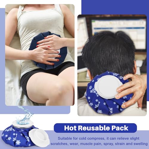 Honoson 4 Pack Reusable Ice Pack for Injuries, Ice Bags Hot Water Bag for Hot & Cold Pain Relief No-Leak Elastic Breathable for Muscle, Joint Pain Swelling, Sports & Home Use(Snowflakes Style) - style: Snowflakes Style