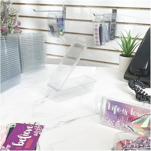 Clear Plastic Clamshell Package/Storage Container, 4.19" H x 1.5" W x 1.25" D, Pack of 50
