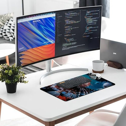 Large Size Gaming Mouse Pad Fish in Fish Tank Desk Mat Non-Slip Base Waterproof Desktop Writing Pad for Office Home - color: Fish in Fish Tank, size: 30x60cm
