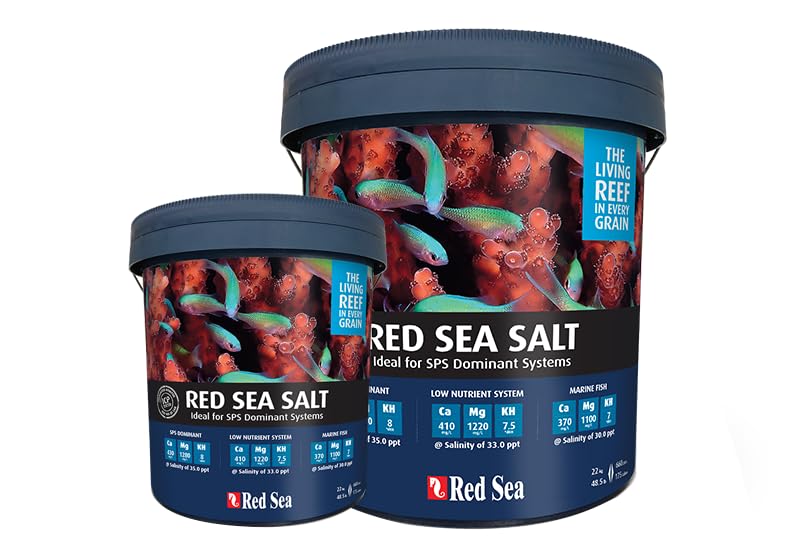 Red Sea Reef Salt Mix Large Bucket - Makes 175 Gallons Complete Marine Saltwater Aquarium Advanced Formula Optimal Coral Health & Stability