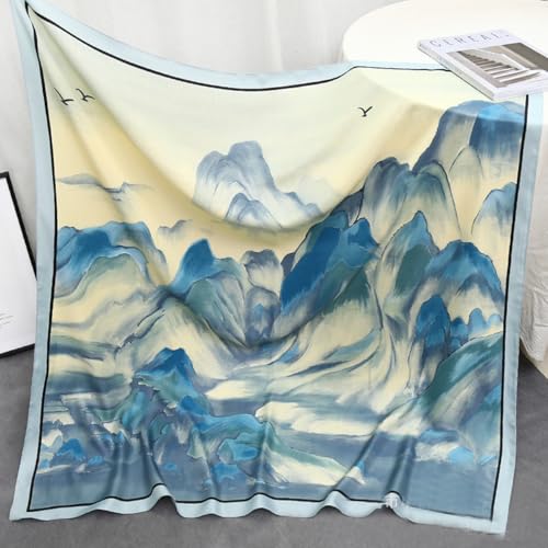 XL 43 Inch Extra Large Square Scarf Fashion Scarves Silk Feeling Hair Scarf Wrapping Scarfs Night Sleeping Headscarf - color: Ba104