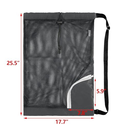 BeeGreen Mesh Drawstring Bag Swim Backpack for Beach Pool Sports Gym Draw String Cinch Bags for Swimming Soccer Basketball Gear Green - color: Green, style: Mesh Bag