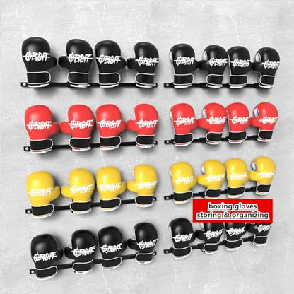 Boxing Gloves Storage Rack & Organizer, Boxing Gloves Display Stand Holder, Boxing Gloves Dryer, Wall Mount Steel Hooks for Kickboxing, Muay Thai, MMA Training Gloves (1-Pcs Set), black