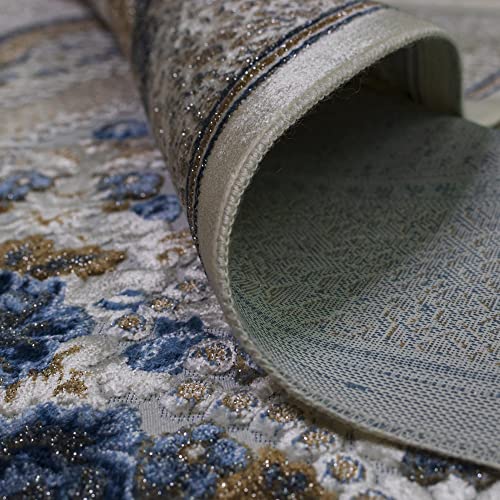 Modefa Turkish Islamic Velvet Prayer Rug - Prayer Mat Carpet for Men and Women - Traditional Muslim Janamaz Sajada - Ramadan or Eid Gift - with Car Hanger - Luxury Winter Rose (Brown/Blue) - color: Brown / Blue