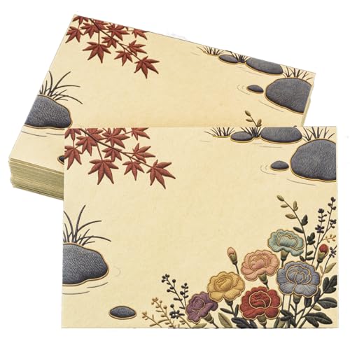 A7 Envelopes, 5x7 Inch, 40 Pack, 120gsm Kraft Brown Carnation Printed Paper, Double-Sided Floral Print, Gummed Seal, Envelope for Invitations and Greeting Cards (Kraft Brown Carnation) - color: Kraft Brown Carnation
