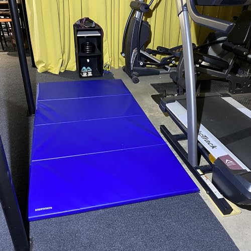 Greatmats Gym Mats 4x8 Ft x 1-3/8 Inch Folding, Home Exercise Pad For Gymnastics, Tumbling, Cheerleading, Martial Arts, (Blue)