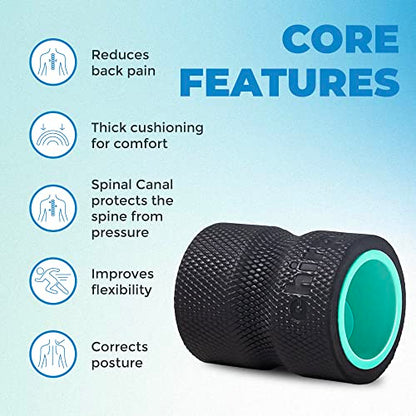 Chirp Wheel+ Foam Roller, Back & Neck Pain Relief, Mint 4-Inch | Focus Neck and Back Roller, Foam Roller for Tension Headaches, Trigger Point and Pressure Point Massage, 4 Inch - size: 4" - Focus