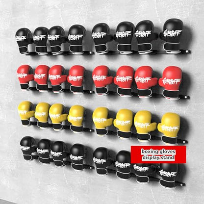 Boxing Gloves Storage Rack & Organizer, Boxing Gloves Display Stand Holder, Boxing Gloves Dryer, Wall Mount Steel Hooks for Kickboxing, Muay Thai, MMA Training Gloves (1-Pcs Set), black