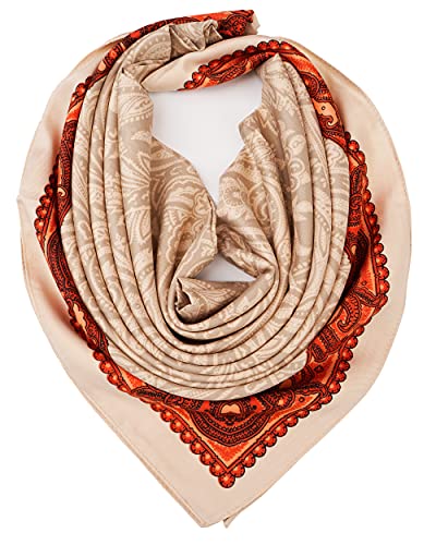 YOUR SMILE Silk Like Scarf Women's Fashion Pattern Large Square Satin Headscarf Headdress - color: 208