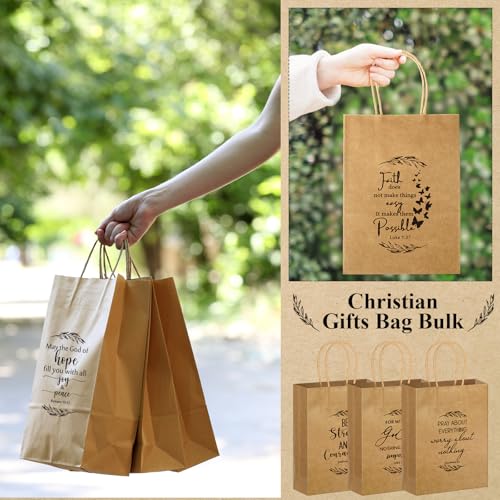 Gersoniel 108 Pcs Christian Bible Verse Gift Bags, Handled,Classic Design - style: Classic Design