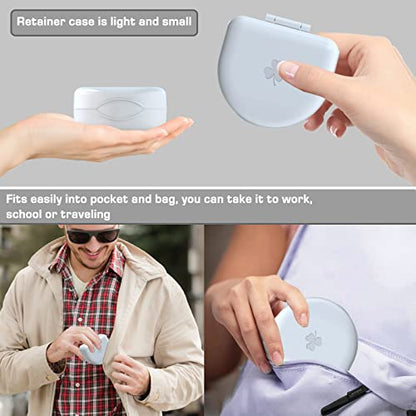 Retainer Case Denture Case: BVN Orthodontic Dental Case, Slim Braces Case, Mouth Guard Case, Denture Box, Teeth Aligner Case, Night Guard Case Container Storage Holder White - color: White