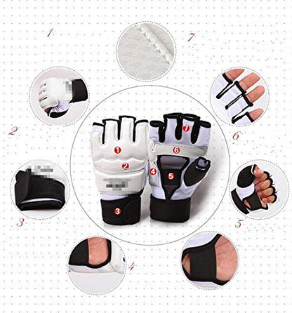 Taekwondo Sparring Set MMA Gloves Hand Foot Protector for Martial Arts Kickboxing Foot Guards Karate Kickboxing Training Boxing Gloves Foot Gear for Men Women Kids