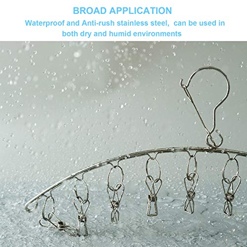 Seropy Clothes Hanger with 10 Clips Laundry Drying Rack 6 Pack, Clothes Drying Rack Stainless Steel Sock Hangers Windproof Clip and Drip Hanger for Drying Socks, Bras, Towel, Underwear, Baby Clothes - size: 6 Pack