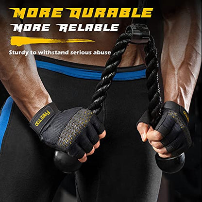 FREETOO Fingerless Workout Gloves for Men,Padded Palm Weight Lifting Gloves | Anti-slip Breathable Lightweight, Palm Protection, Gym Exercise Pull Up Training Calisthenics Sports Fitness - size: Small