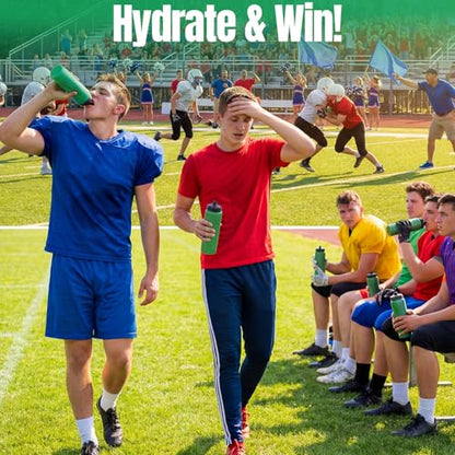 LemonRoad 12 Pack Squeeze Water Bottles Reusable 20 oz Plastic Sports Water Bottle with Pull Top Lid, Bike Cycling Gym Sport, Dishwasher Safe(Green) - color: Green
