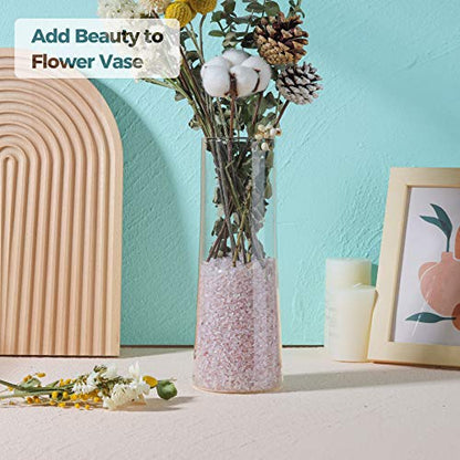 T4U Tumbled Chips Stones Crushed Crystal Quartz 2 LB, Irregular Shaped Gravel Pebble Healing Stone, DIY Smoothed Rock for Potted Plant,Resin Art,Vase Fillers Aquarium Gravel Rocks (Light Rose) - color: #2 - Rose, size: 2 LB