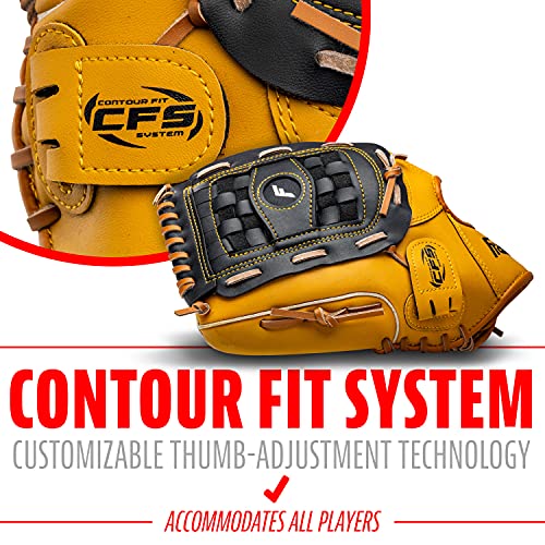 Franklin Sports Field Master Baseball + Softball Glove - Field Master Adult + Youth Baseball + Softball Mitt - Men's + Women's Gloves - color: Tan, style: 12.5" - Basket Web