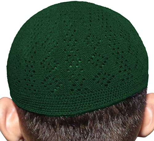 bonballoon Wholesale Kufi Lot of 3 Pcs Colors Muslim Koofi Kofi Hat Topi Cotton Turkish Skull Cap Islamic Muslim Islam Prayer Takke Knit Style Helmet Liner Hats Caps for Men, One Size