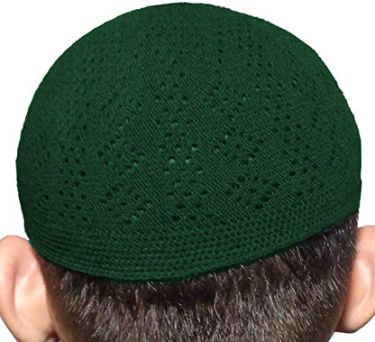 bonballoon Wholesale Kufi Lot of 3 Pcs Colors Muslim Koofi Kofi Hat Topi Cotton Turkish Skull Cap Islamic Muslim Islam Prayer Takke Knit Style Helmet Liner Hats Caps for Men, One Size
