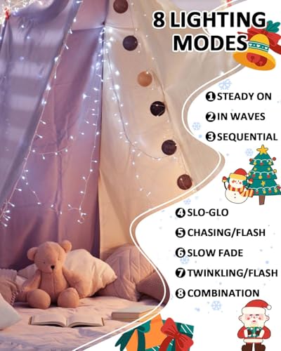 2 Pack 200 LED Battery Operated String Lights, Twinkle Lights Cool White - color: Cool White, size: 2PK(100LED)