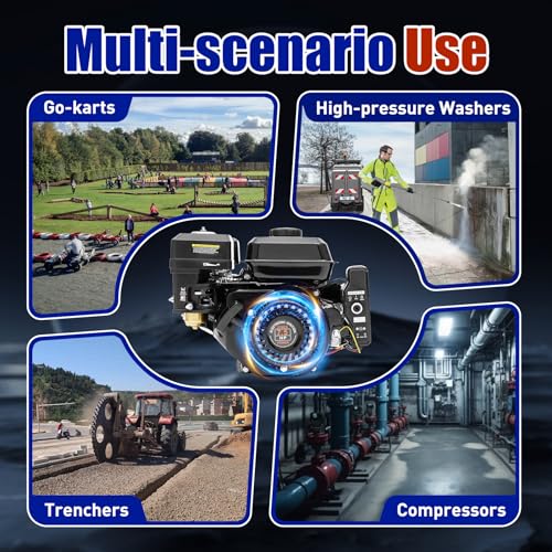 7.5 HP Gas Engine Kart Engine 210cc Single Cylinder Four Stroke Gas Engine 3600rpm Recoil/Electric Starter Motor High Efficiency Cooling System