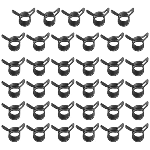 PATIKIL Spring Band Hose Pipe Clamps for 6-6.8mm OD Hose, 35 Pack Silicone Vacuum Constant Tension Band Clips for Fuel Line Silicone Air Hose Tube Water Pipe, Black - color: Black, size: 6-6.8mm