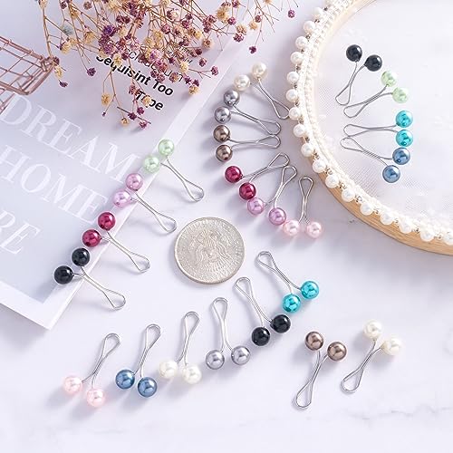 Joez Wonderful 24pc Cute Pearl Hijab Pins for Women, Shawl Scarf Clips & Pins for Muslim Hijab and Wedding Dress - color: 24pcs, 10 Colors