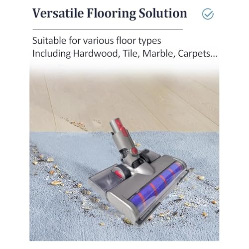 Compatible For Dyson,V15 V11 V10 V8 V7 Vacuum Attachment Soft Roller Brush Head With Dust Detection Light With Water Tank Mop Pads