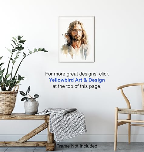 Jesus Christ Christian Wall Decor - Jesus Poster, Picture, Painting - Religious Wall Art - inspiring Christian Gifts for Women, Men - Spirituality Inspiration, Prayer, Psalms, Blessing Art Print