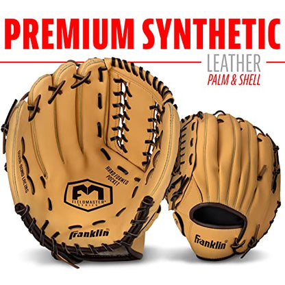 Franklin Sports Field Master Baseball + Softball Glove - Field Master Adult + Youth Baseball + Softball Mitt - Men's + Women's Gloves - color: Camel, style: 12" - Trapeze Web