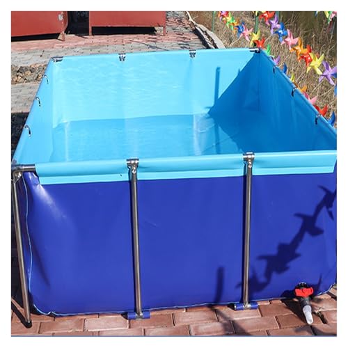 Foldable PVC Canvas Fish Pond - 1.2m x 1m x 0.8m Temporary Holding Tank for Koi & Turtles, Indoor Storage Pool, Durable 0.7mm Waterproof Farmed Fish Container - size: 1.2*1*0.8m