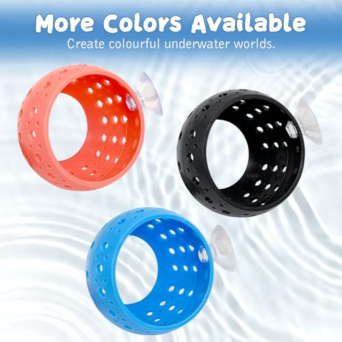 Fhiny 2 PCS Betta Hide, Beta Fish Tank Decor, Suction Cup Shrimp Tunnel, Betta Resting Spot, Aquarium Hammock Hideout Cave for Guppy Resting(Black)