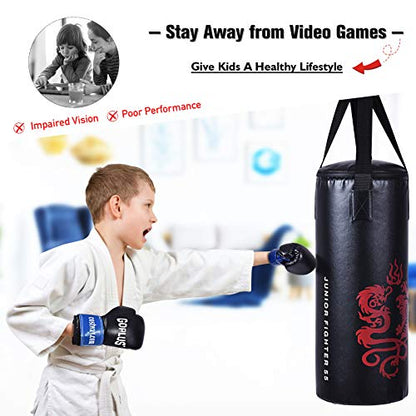 Goplus Punching Bag Set with Gloves, 22LBS/ 40LBS Filled Kick Boxing Bag, Rucksack, Jump Rope, Firm Hook, Heavy Bag for Adults MMA Training, Muay Thai, Krav MAGA, Taekwondo, Karate - style: 22 LBS