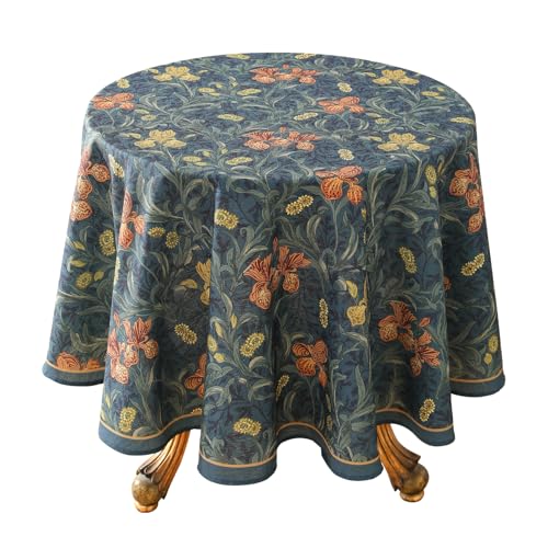 patdrea Vintage French Linen Tablecloth,Round,Diameter 55"-Herbert C - color: Herbert C, size: 55" (Round)