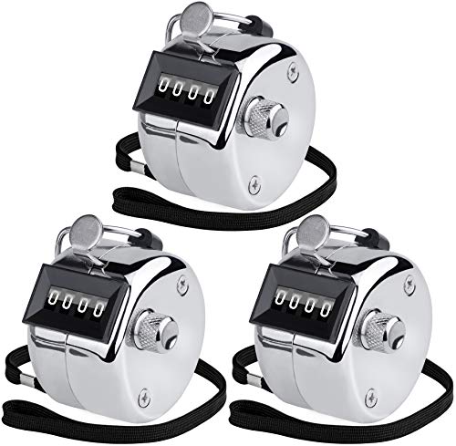 KTRIO Metal Handheld Tally Counter, 4-Digit Mechanical Clicker | Battery-Free Counter, 4-Digit Display, Durable Metal Casing, Portable Finger Ring, Multi-Use Clicker - style: 3 Pack