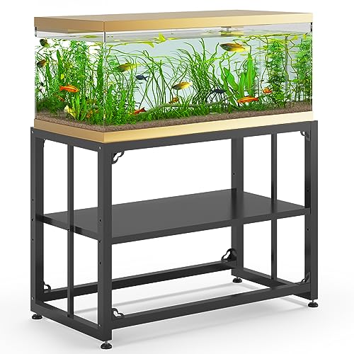 TOCRETOARE Fish Tank Stand 40 Gallon, Metal Aquarium Stand 36.5" L x 18.5" W*29.5”H, Double-Layer Storage Design, Suitable for Home and Office Use, 660LBS Capacity, Black (Tank not Included)