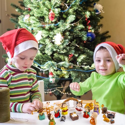 Nativity Advent Calendar 2026, 24 Days Nativity Scene Figurines Set, Christmas Countdown advent calendar 2026 Gift for Kids Women Men - color: Green