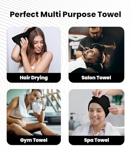 Avalon Towels Salon Towel - Black and White Hand Towels Bulk Pack of 24 - 100% Cotton Absorbent Spa, Facial & Gym Towel for Working Out - 16x27 Inches (Not Bleach Proof) - color: Black, White