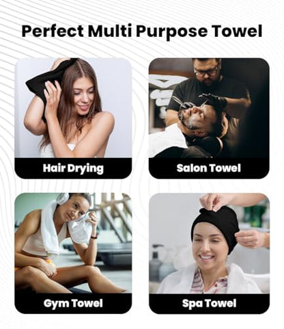 Avalon Towels Salon Towel - Black and White Hand Towels Bulk Pack of 24 - 100% Cotton Absorbent Spa, Facial & Gym Towel for Working Out - 16x27 Inches (Not Bleach Proof) - color: Black, White