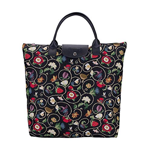 Signare Tapestry Foldable Tote Bag Reusable Shopping Bag Grocery Bag - color: Jacobean Dream