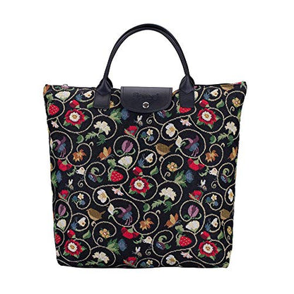 Signare Tapestry Foldable Tote Bag Reusable Shopping Bag Grocery Bag - color: Jacobean Dream