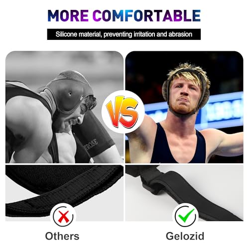 Gelozid Adjustable Wrestling Headgear for BJJ, MMA Grappling and Training, Ear Guard and Cauliflower Protection Helmet - color: Black and Yellow