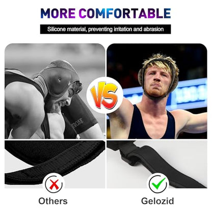 Gelozid Adjustable Wrestling Headgear for BJJ, MMA Grappling and Training, Ear Guard and Cauliflower Protection Helmet - color: Black and Yellow