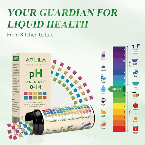 pH Test Strips 0-14, 150CT Universal Litmus Paper pH Tester Kit for Liquid | pH Testing Kit for Drinking Water, Pool Spa Aquarium Fish Tank Urine Saliva Food Beverage Kombucha Soil,Soap Making, Skincare