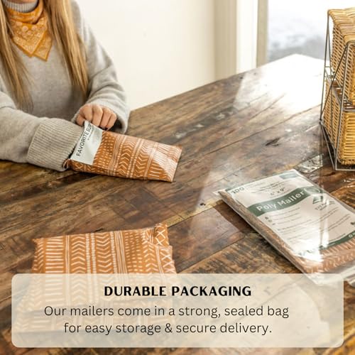 Poly Mailers 6x9 Inch 100 Pack Small Shipping Bags Strong Thick Mailing Envelopes | Self Sealing Adhesive | Waterproof & Tear Resistant | Small Business Packaging for Clothing - Boho Brown - color: Brown, size: 6x9 (100 Pack)